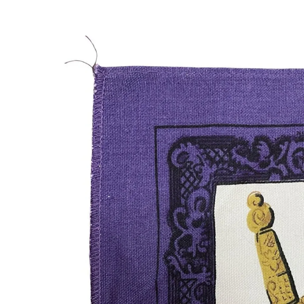 Vintage 1977 Lamont The Queen's Silver Jubilee Purple Cotton Tea Towel 29 x 14